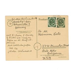 SAF41 Handwritten 1951 dated postcard from Günther Blumentritt