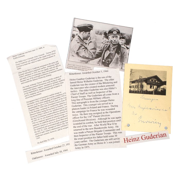 SAF40 Postwar photo postcard with note and signature from Heinz Guderian — image 2