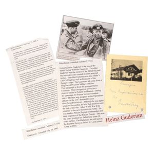 SAF40 Postwar photo postcard with note and signature from Heinz …