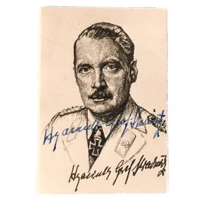 SAF38 Wartime signed postcard of Heer Brillantenträger Generalleutnant Hyacinth Graf …