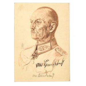 SAF36 Wartime signed postcard of Generalfeldmarschall Gerd von Rundstedt