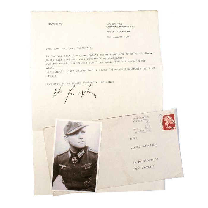 SAF34 Letter and photo from Heer Ritterkreuzträger Klose to a German collector — image 2