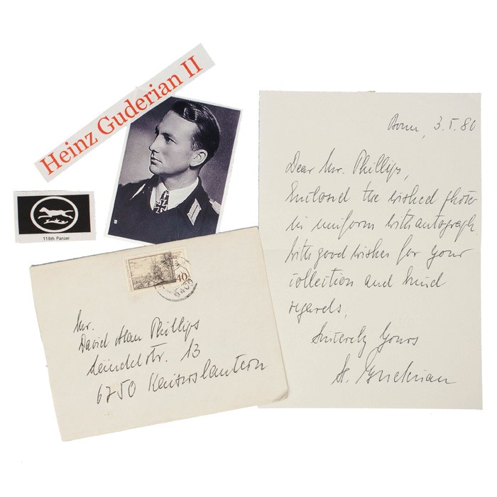 SAF30 Letter and photo from Heer Ritterkreuzträger Guderian to an American collector — image 2
