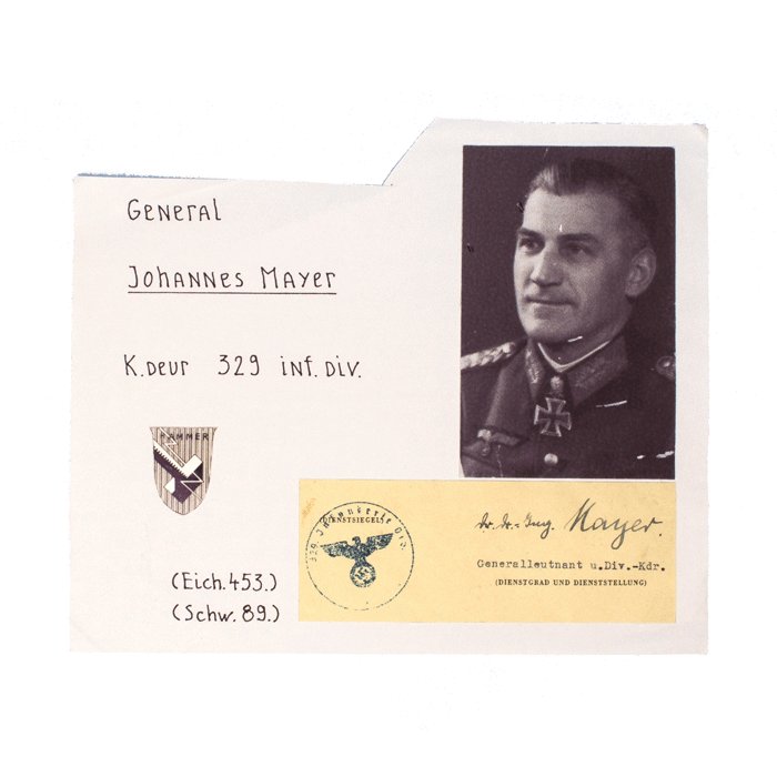 SAF26 Autograph of Heer Schwerterträger Generalleutnant Johannes Mayer — image 2
