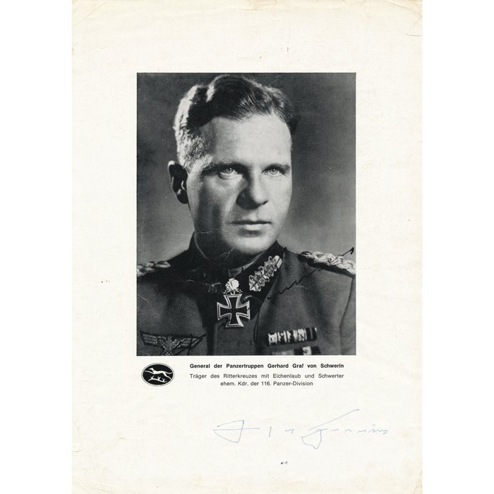 SAF25 Autographed photo of Heer Schwerterträger Generalleutnant Graf von Schwerin — image 2