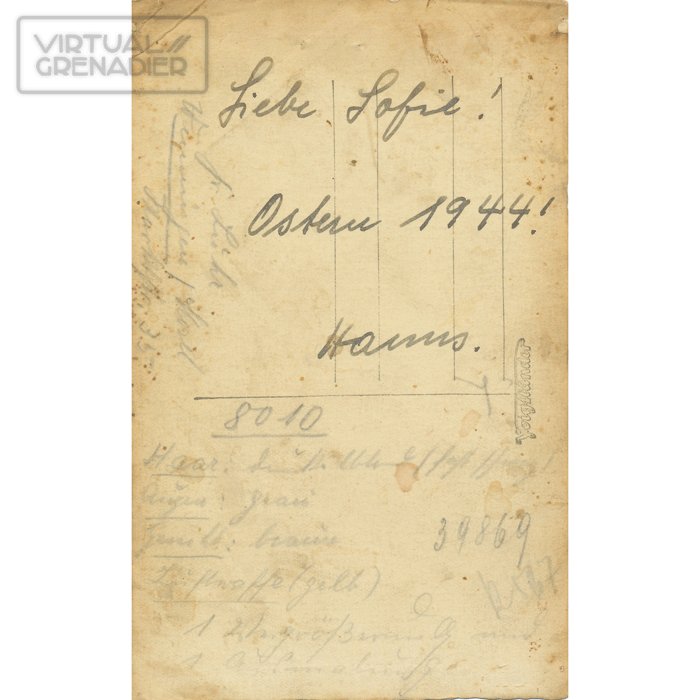 DAM19 Original period hand-colorized portrait photo of Luftwaffe Ritterkreuzträger Hanns Lutter — image 3