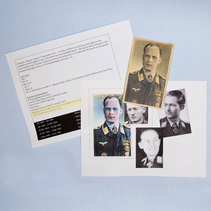 DAM19 Original period hand-colorized portrait photo of Luftwaffe Ritterkreuzträger Hanns Lutter — image 4