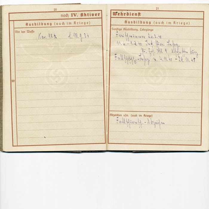 CHA1 Wehrpass for a Luftwaffe Fallschirmjäger Sanitäter and Kretakämpfer — image 9