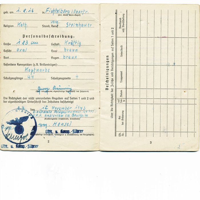 CHA3 Soldbuch for a Luftwaffe Fallschirmjäger Feldwebel — image 5