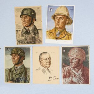 DAM13 Five period autographed Willrich postcards of Fallschirmjäger RKTs
