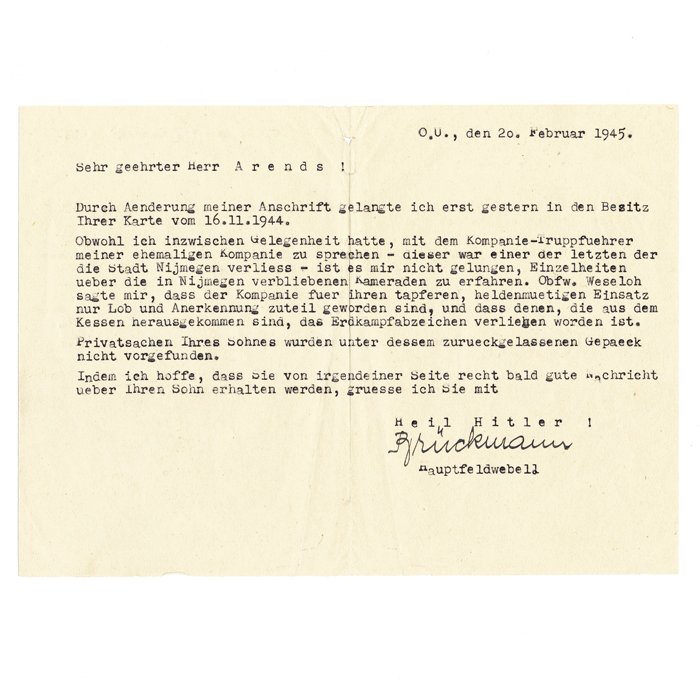 DAM3 Pair of award documents for EKII and Black wound badge plus letter and capture paper for a member of Fsch.Panzerdiv.H.G. that fought at Nijmegen — image 5