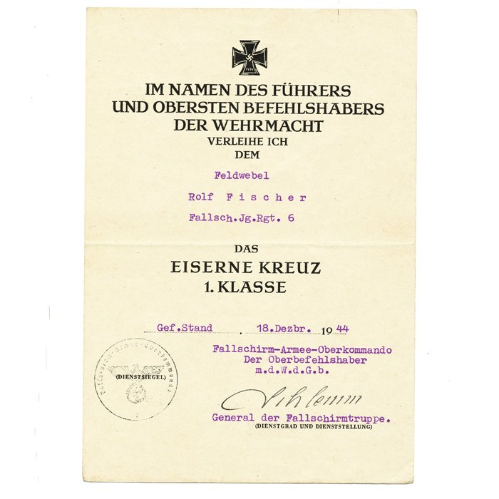 DAM4 Set of four award documents, Fallschirmschützenschein, EKII, EKI and Silver wound badge for an NCO member of Fallsch.Jg.Rgt. 6 — image 6