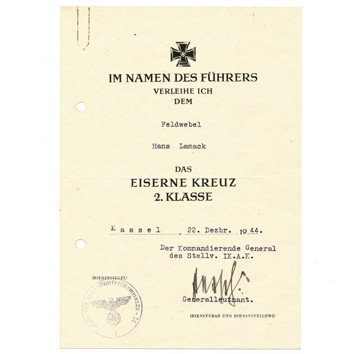 DAM5 Group of four award documents, Fallschirmschützenschein, KVK2, Silver Wound Badge, EKII and other papers for a member of Fallsch.Pz.Jg.Abt. 3 — image 7
