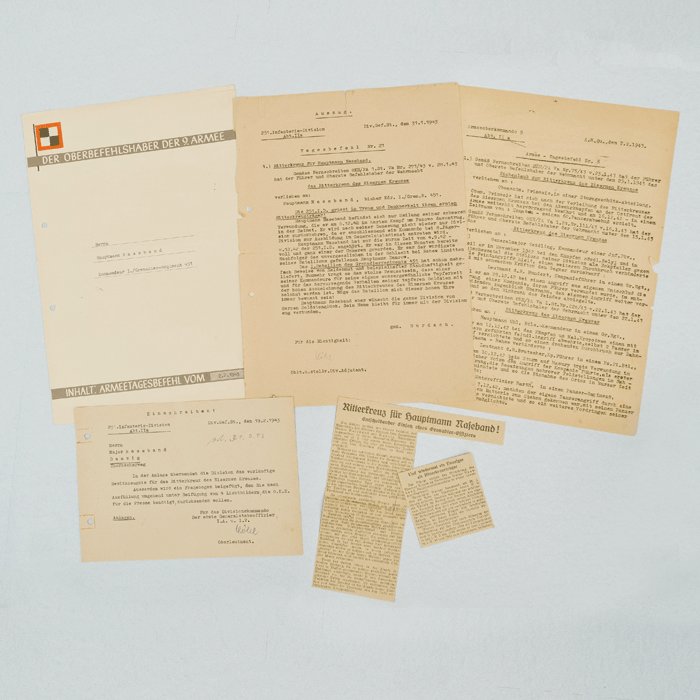 JOA1 Knights Cross document grouping for Heer Infanterie Major Werner Naseband — image 11