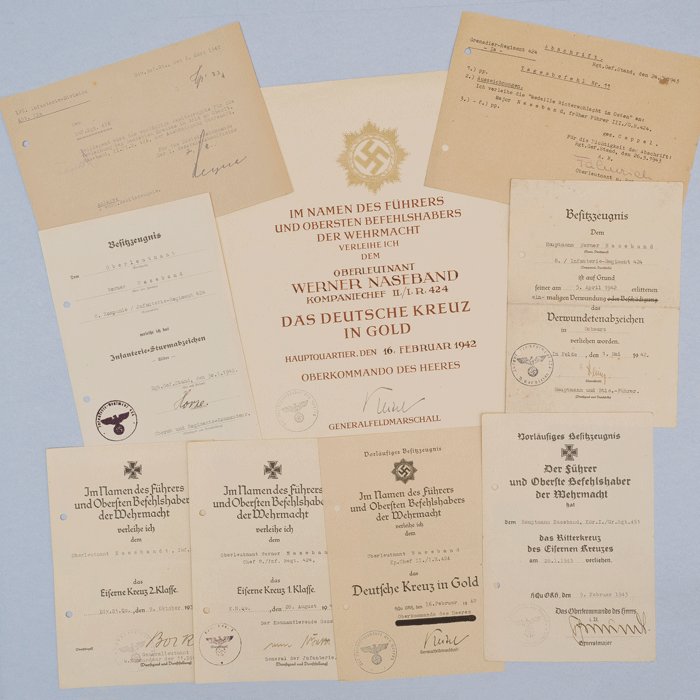JOA1 Knights Cross document grouping for Heer Infanterie Major Werner Naseband — image 3