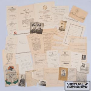 JOA1 Knights Cross document grouping for Heer Infanterie Major Werner …