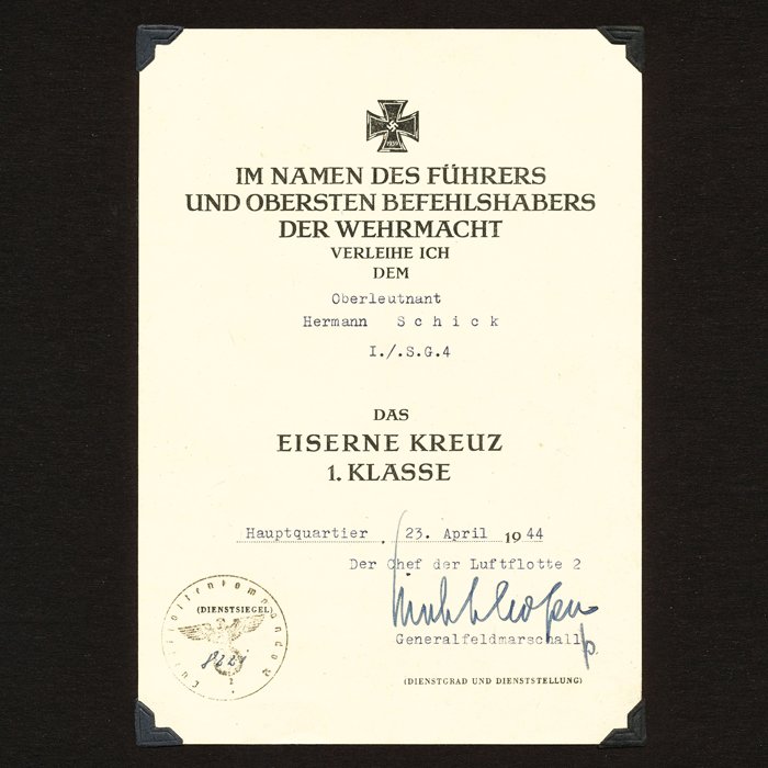AMG2 Grouping to include award documents, Wehrpass and photo album for a Luftwaffe Schlachtflieger killed in action July '44 — image 11