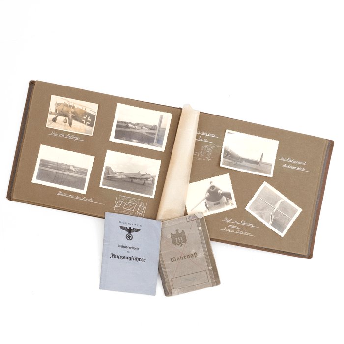 AMG2 Grouping to include award documents, Wehrpass and photo album for a Luftwaffe Schlachtflieger killed in action July '44 — image 3