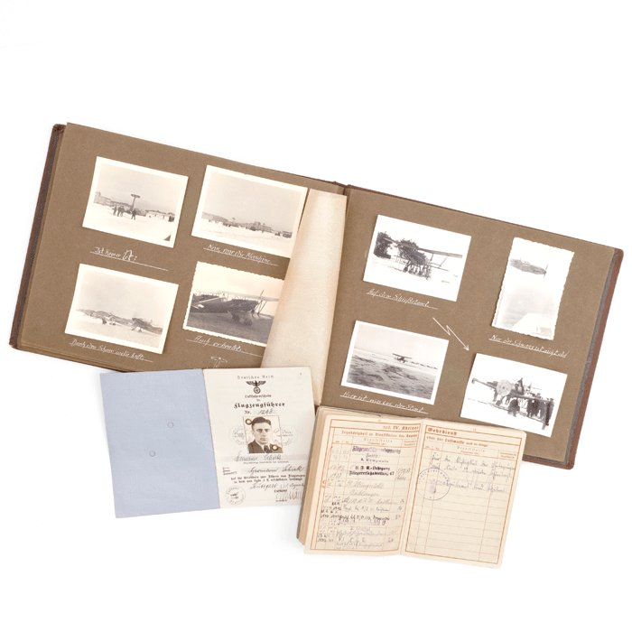 AMG2 Grouping to include award documents, Wehrpass and photo album for a Luftwaffe Schlachtflieger killed in action July '44 — image 4