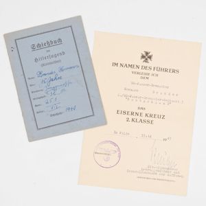 SPA39 Award documents for EKII and Panzerkampfabzeichen in bronze plus …