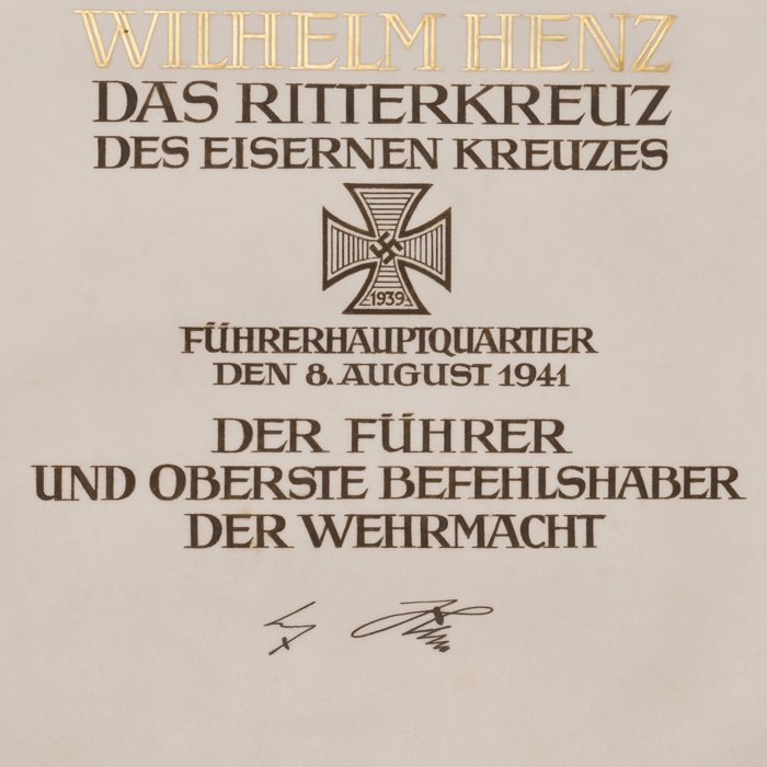 DJA12 Ritterkreuz Mappe and associated documents for for Heer Lt. Wilhelm Henz, KIA Stalingrad 30 Jan. 1943 — image 7