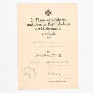 SPA62 Set of four award documents, EKII, Ostmedaille, EKI and …