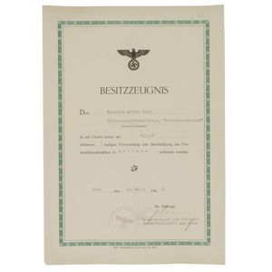 SPA43 Large format award dcoument for the Black Wound Badge …