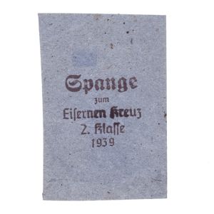 SJA54 Paper packet for EKII Spange 1939