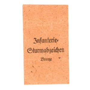 SJA55 Paper packet for Infanterie Sturmabzeichen Bronze