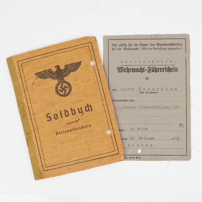 SPA21 Set of Soldbuch and driver's permit for Heer Leutnant in 1./Pz.Jäg.Abt.654 — image 2