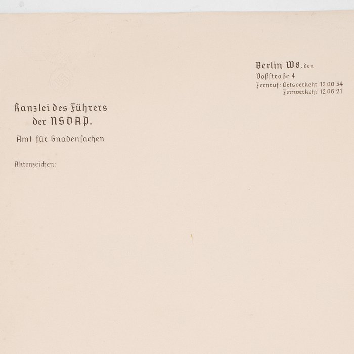 WAC18 Single sheet of stationery Kanzlei des Führers der NSDAP, Amt für Gnadensachen — image 3