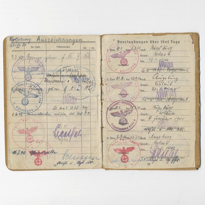 TAP4 Set including Soldbuch and award document for Heer Major German Cross in Gold recipient, Italian front — image 14
