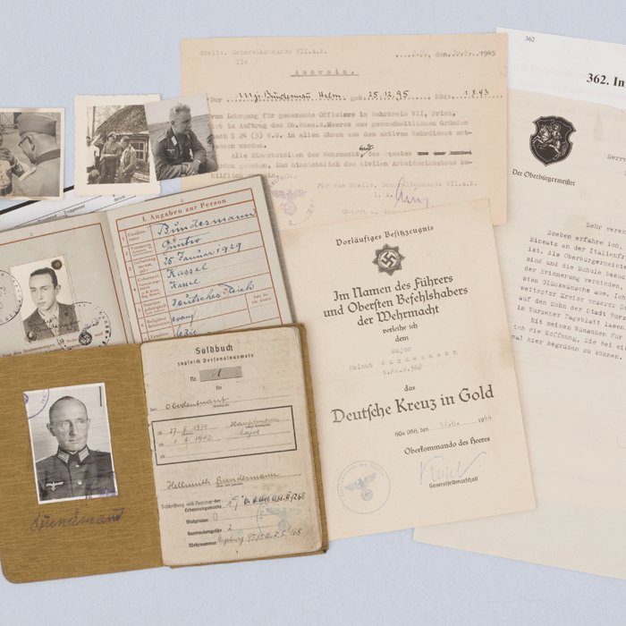 TAP4 Set including Soldbuch and award document for Heer Major German Cross in Gold recipient, Italian front — image 3