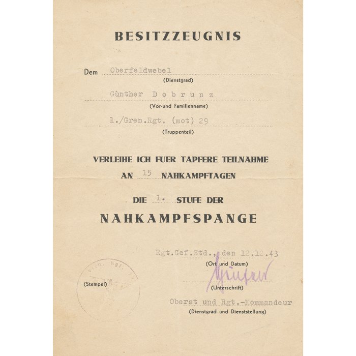 TAP8 Compelling set for a Heer Infanterie Oberleutnant recipient of German Cross in Gold and Panzervernichtungsabzeichen that saw service on East (Stalingrad), West and Italian fronts — image 11