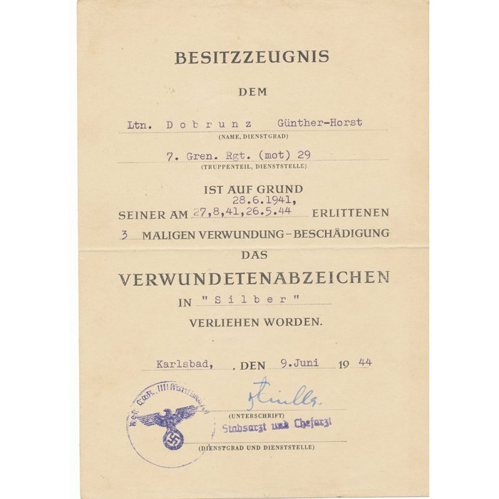 TAP8 Compelling set for a Heer Infanterie Oberleutnant recipient of German Cross in Gold and Panzervernichtungsabzeichen that saw service on East (Stalingrad), West and Italian fronts — image 12