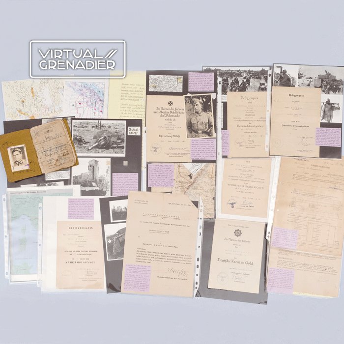 TAP8 Compelling set for a Heer Infanterie Oberleutnant recipient of German Cross in Gold and Panzervernichtungsabzeichen that saw service on East (Stalingrad), West and Italian fronts — image 2