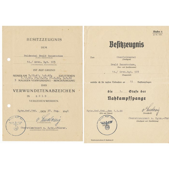 TAP3 Large set including Soldbuch, award documents, original front photos and battle damaged Erkennungsmarke for Heer Panzerjäger Oberfeldwebel — image 13