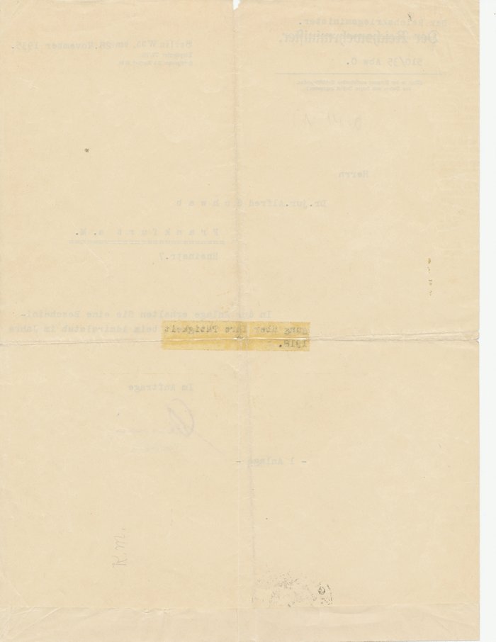 JAB1 Letter signed by Admiral Canaris in role of Reichskriegminister — image 3