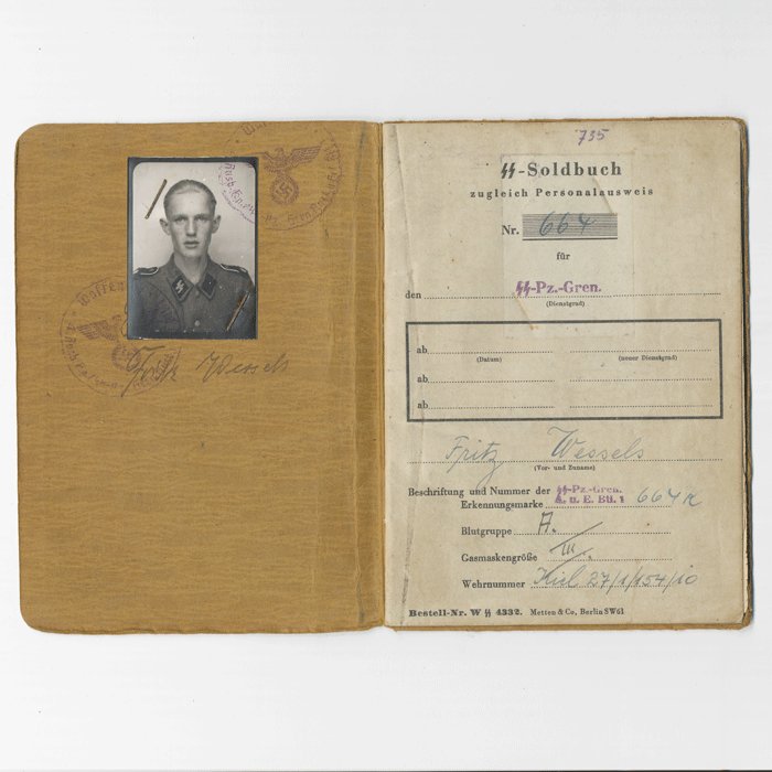 TAP13 Late war Waffen-SS Soldbuch for an SS-Pz.-Gren. that served with several units including 12/SS-Pz.Div. Hitlerjugend — image 4