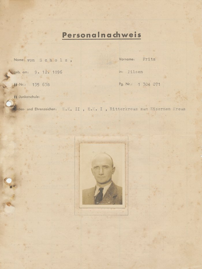 PTA1 Original Eichenlaub Vorschlag and personnel file for SS-Gruppenführer Fritz von Scholz — image 5