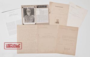 PTA1 Original Eichenlaub Vorschlag and personnel file for SS-Gruppenführer Fritz …