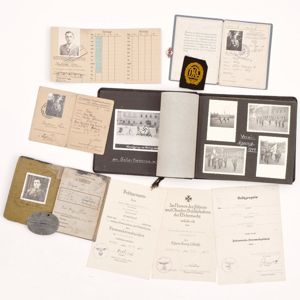 DJA7 Group of documents and awards for an HJ member …