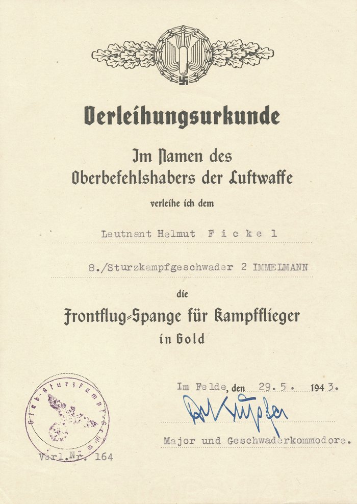 GMA9 Grouping pertaining to Luftwaffe Ritterkreuzträger Leutnant Helmut Fickel — image 11