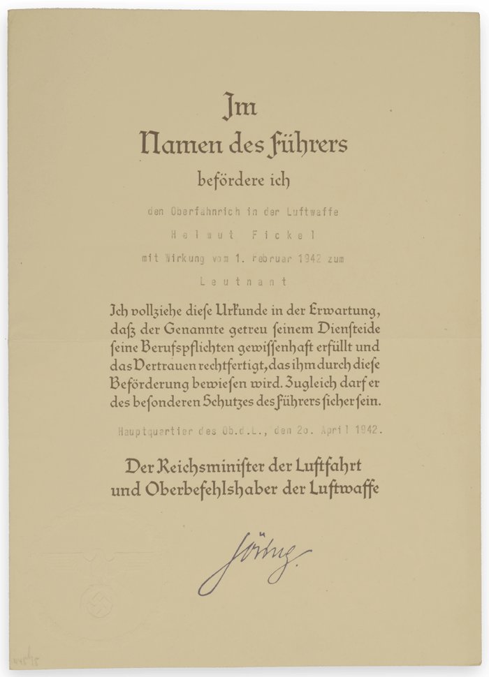 GMA9 Grouping pertaining to Luftwaffe Ritterkreuzträger Leutnant Helmut Fickel — image 13