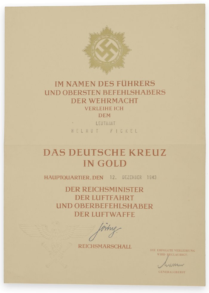 GMA9 Grouping pertaining to Luftwaffe Ritterkreuzträger Leutnant Helmut Fickel — image 3