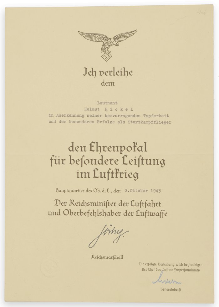GMA9 Grouping pertaining to Luftwaffe Ritterkreuzträger Leutnant Helmut Fickel — image 4