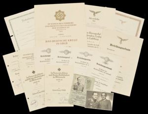 GMA6 Set of documents and photographs related to Luftwaffe Ritterkreuzträger …
