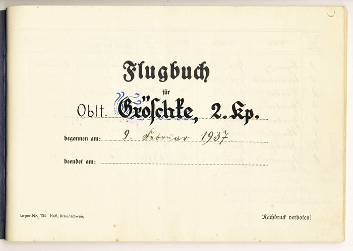 AQD1 Flugbuch to a Fallschirmjäger Ritterkreuz des Eisernen Kreuzes mit Eichenlaub recipient, dated 1937 and signed by both Koch and Becker — image 4