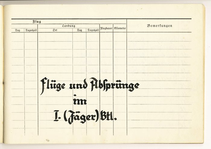 AQD1 Flugbuch to a Fallschirmjäger Ritterkreuz des Eisernen Kreuzes mit Eichenlaub recipient, dated 1937 and signed by both Koch and Becker — image 5