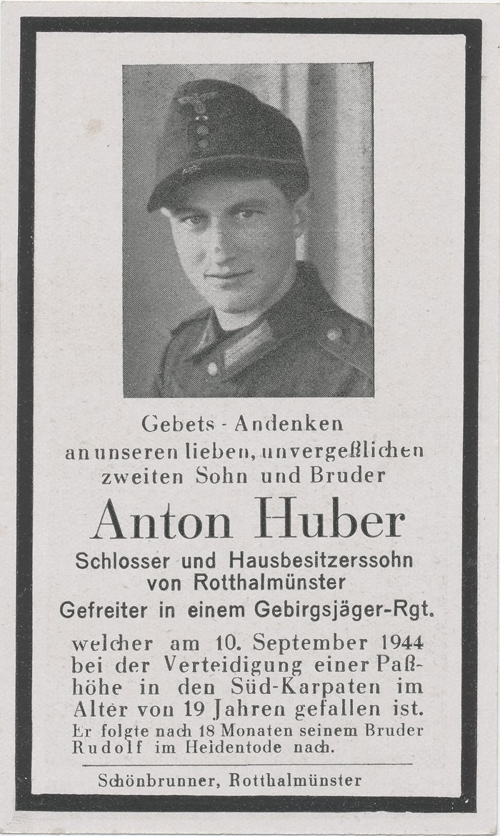 DJA4 Pair of death notices for two brothers who fell in Heer service on the Ostfront — image 4